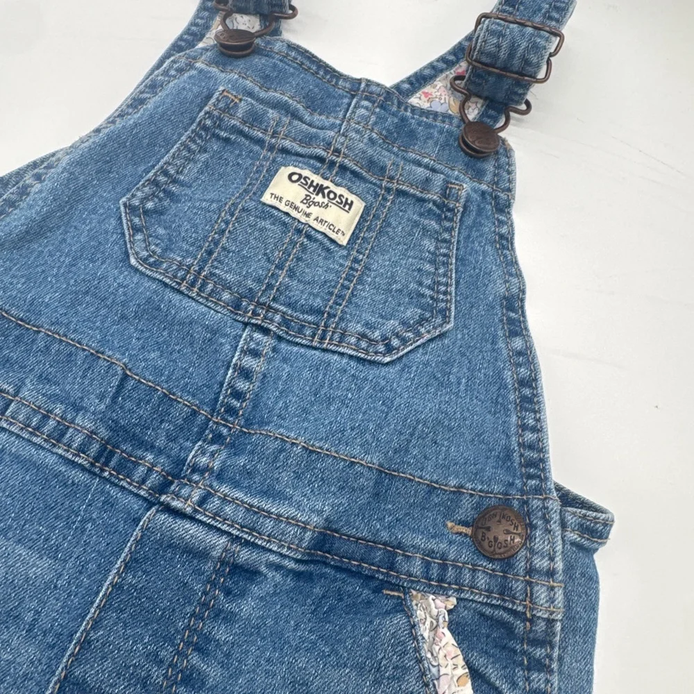 OshKosh B'gosh Overalls 2T Blue with Floral Trim